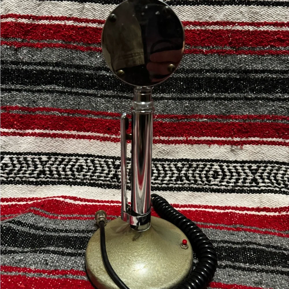 Classic Silver and Black Desktop Microphone